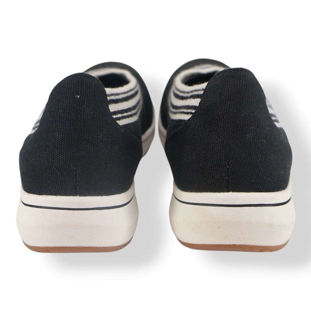 Clarks Cloudsteppers Breezesky Air Black Stripe Slip-On Flat Womens Size 8.5 - Picture 3 of 8